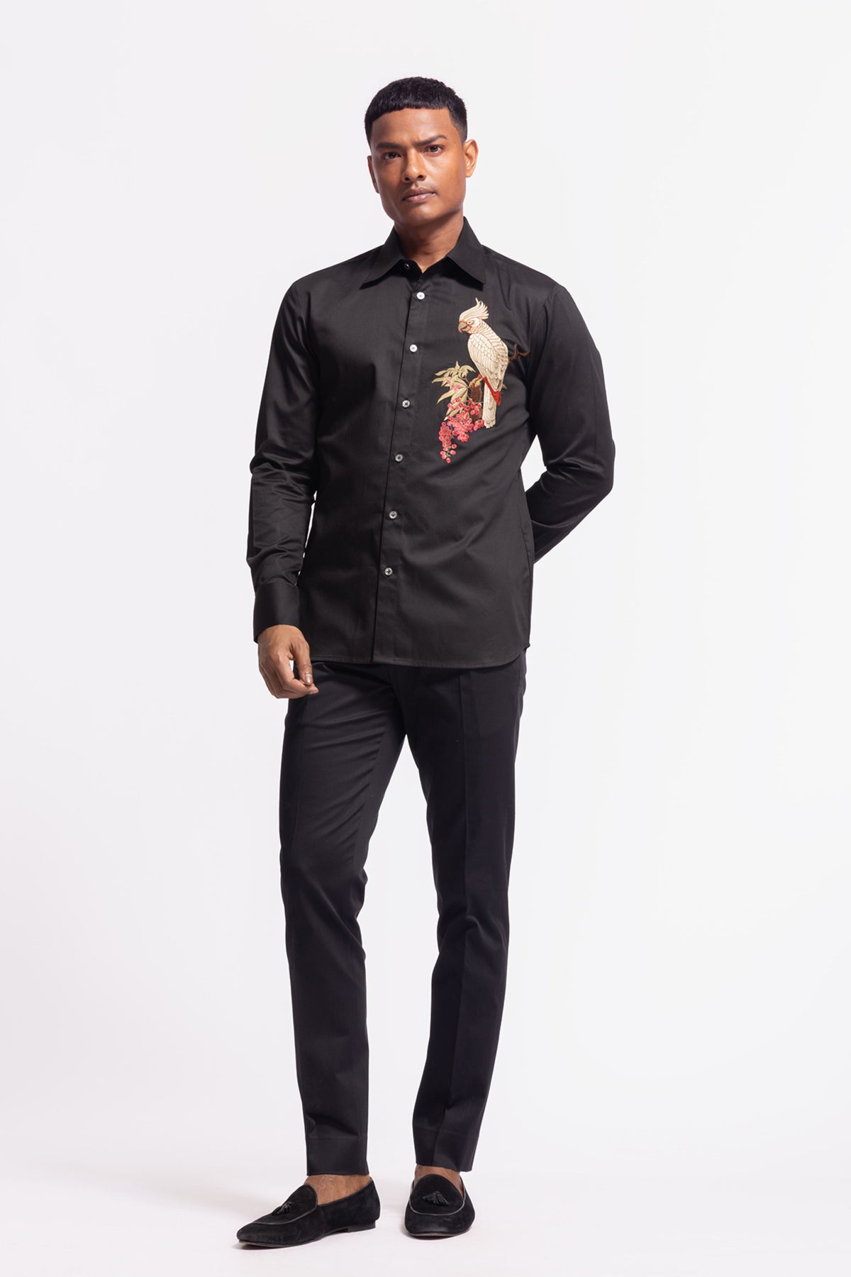 Black Shirt With Embroidery