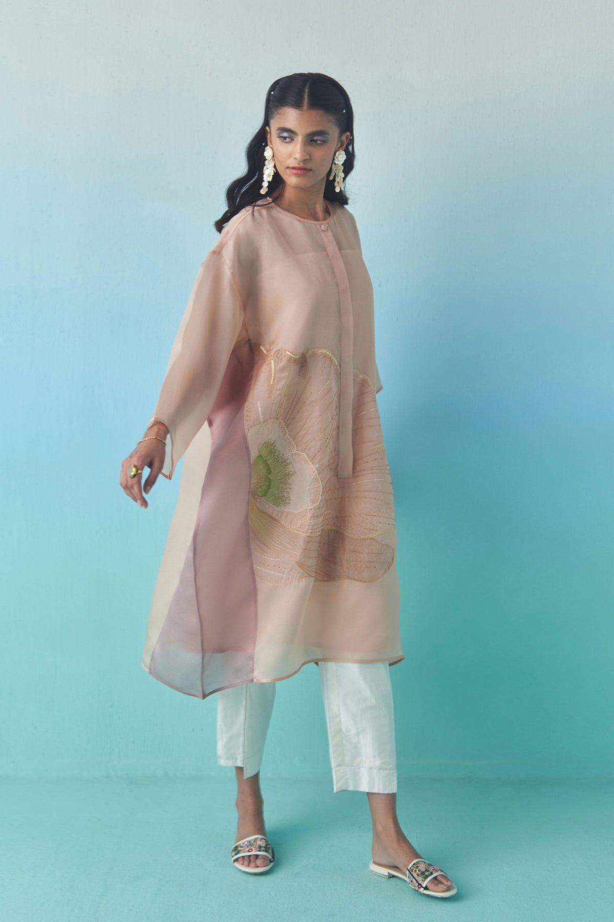 Ivory Beaded Trousers