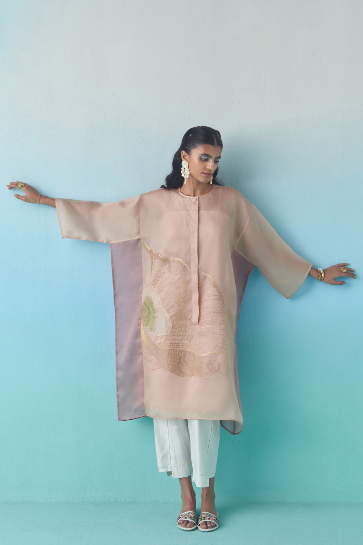 Ivory Beaded Trousers