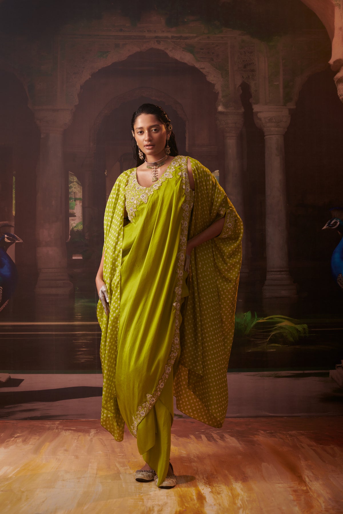 Rimjhim Bandhani Cape Set