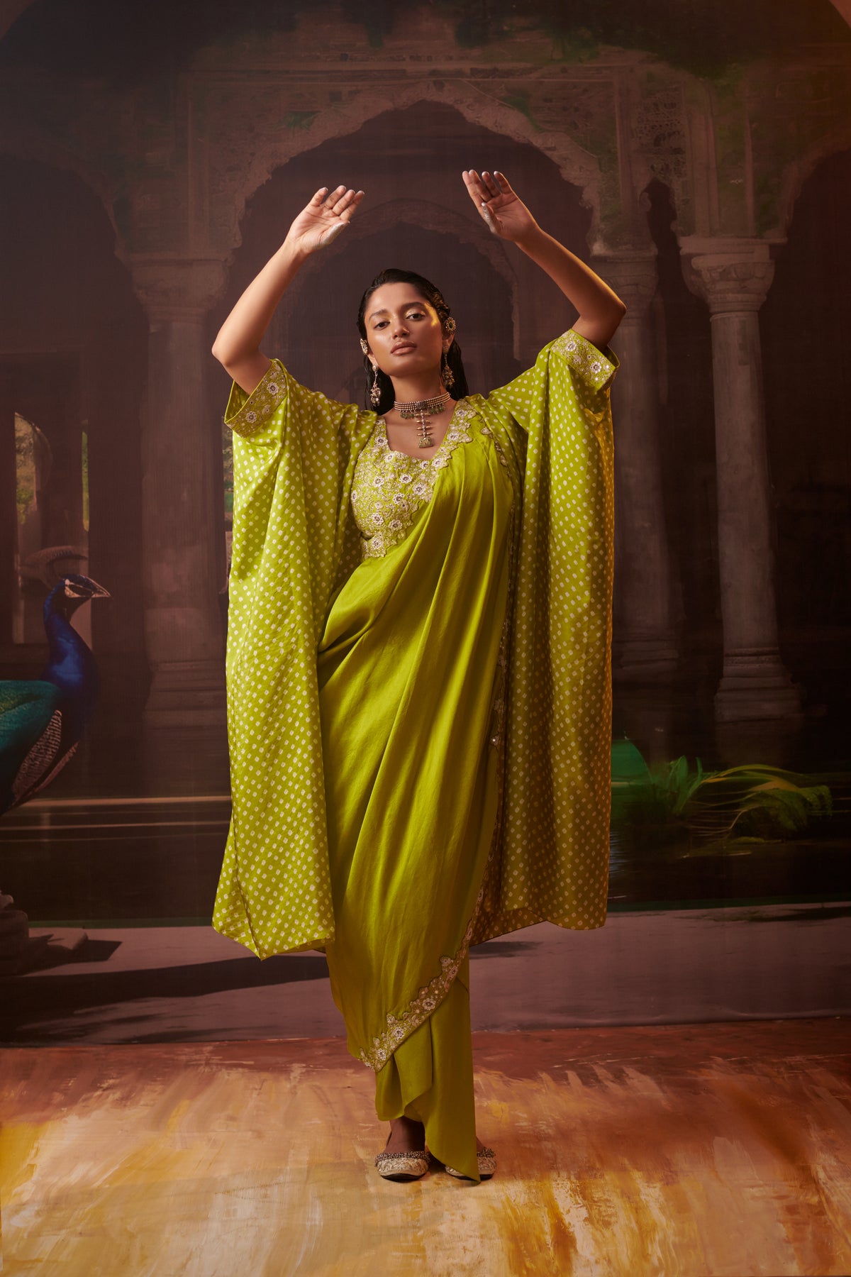 Rimjhim Bandhani Cape Set