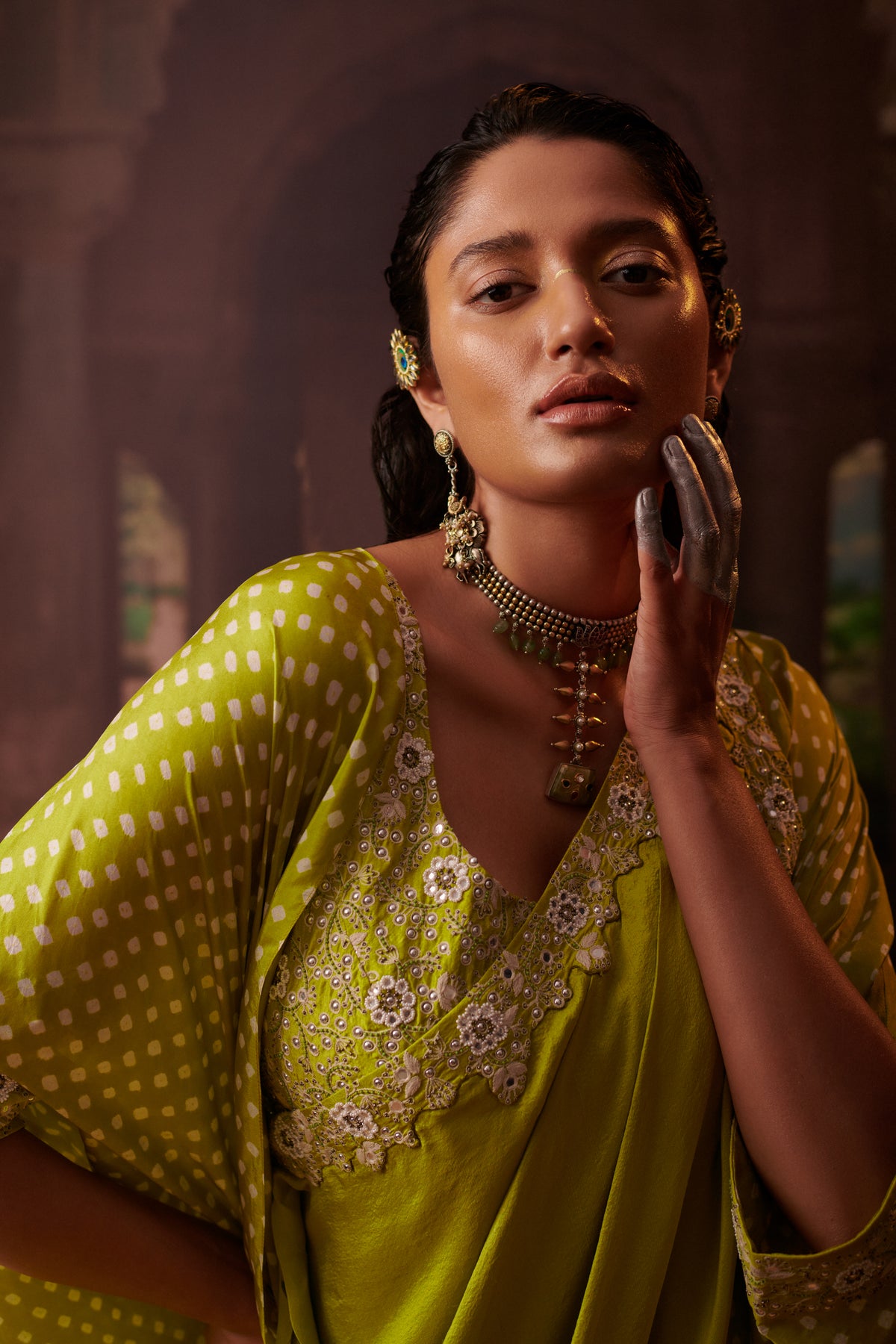 Rimjhim Bandhani Cape Set