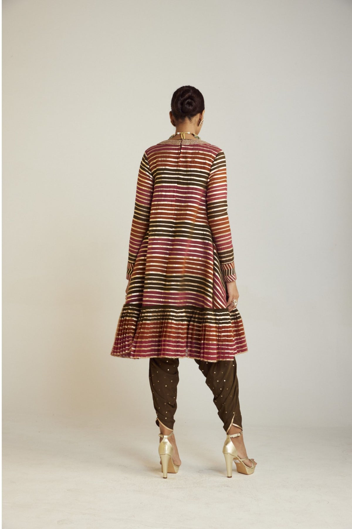Olive Green A Line Kurta Set