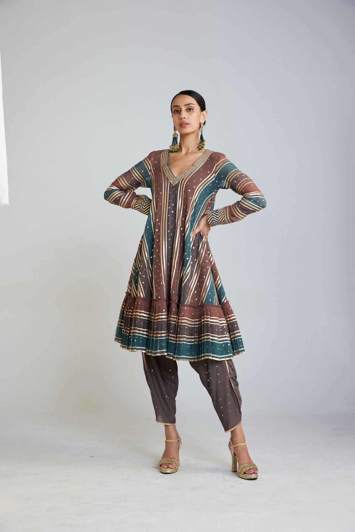 Cheeta A Line Dhoti Kurta Set