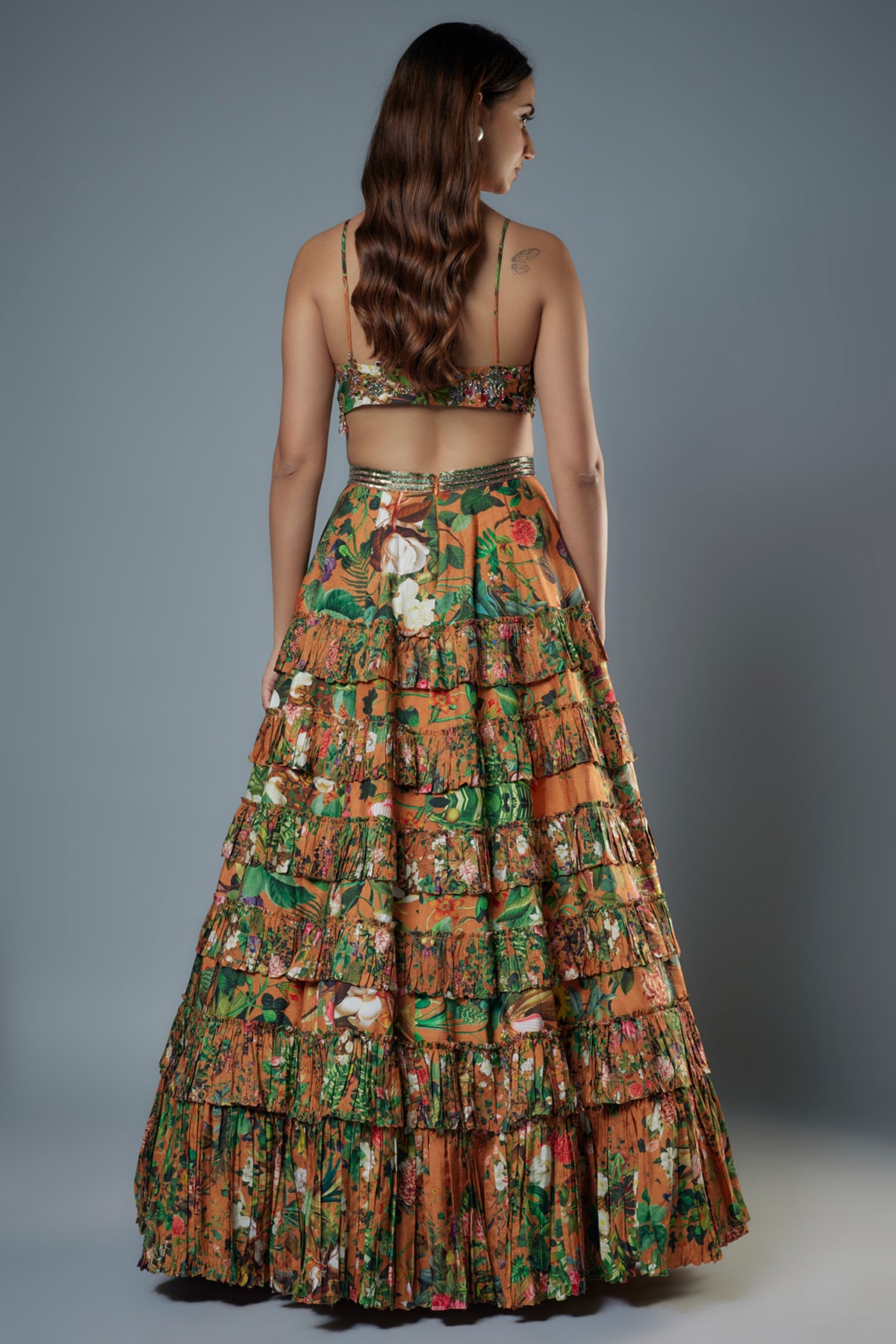 Printed Embroidered Lehenga Set