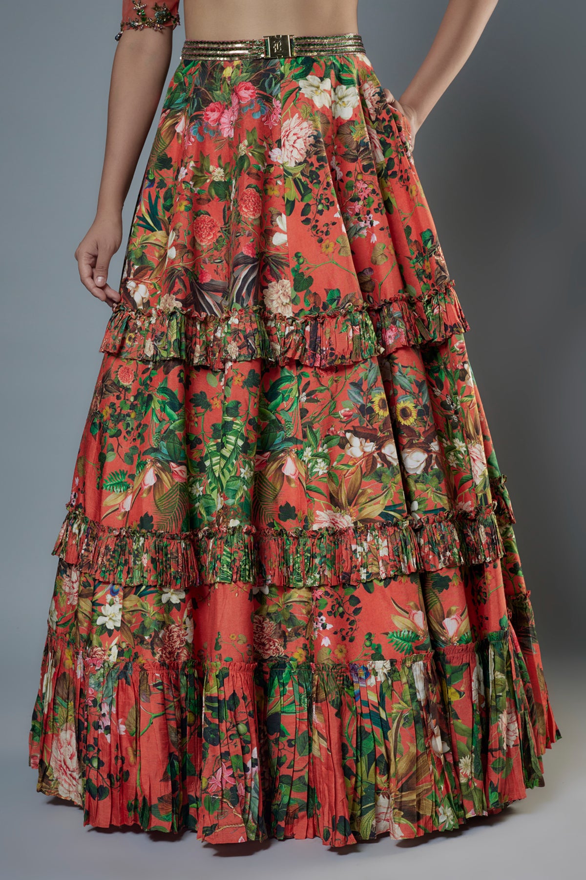 Layered Frill Lehenga Set