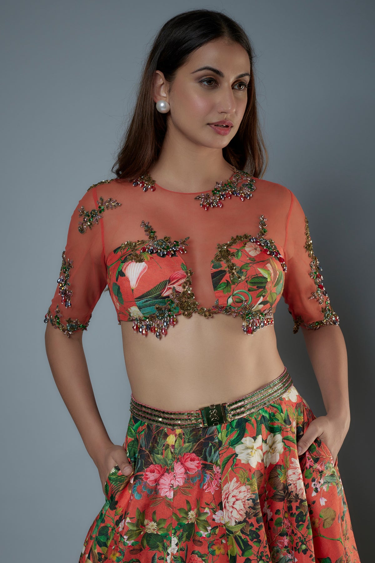 Layered Frill Lehenga Set