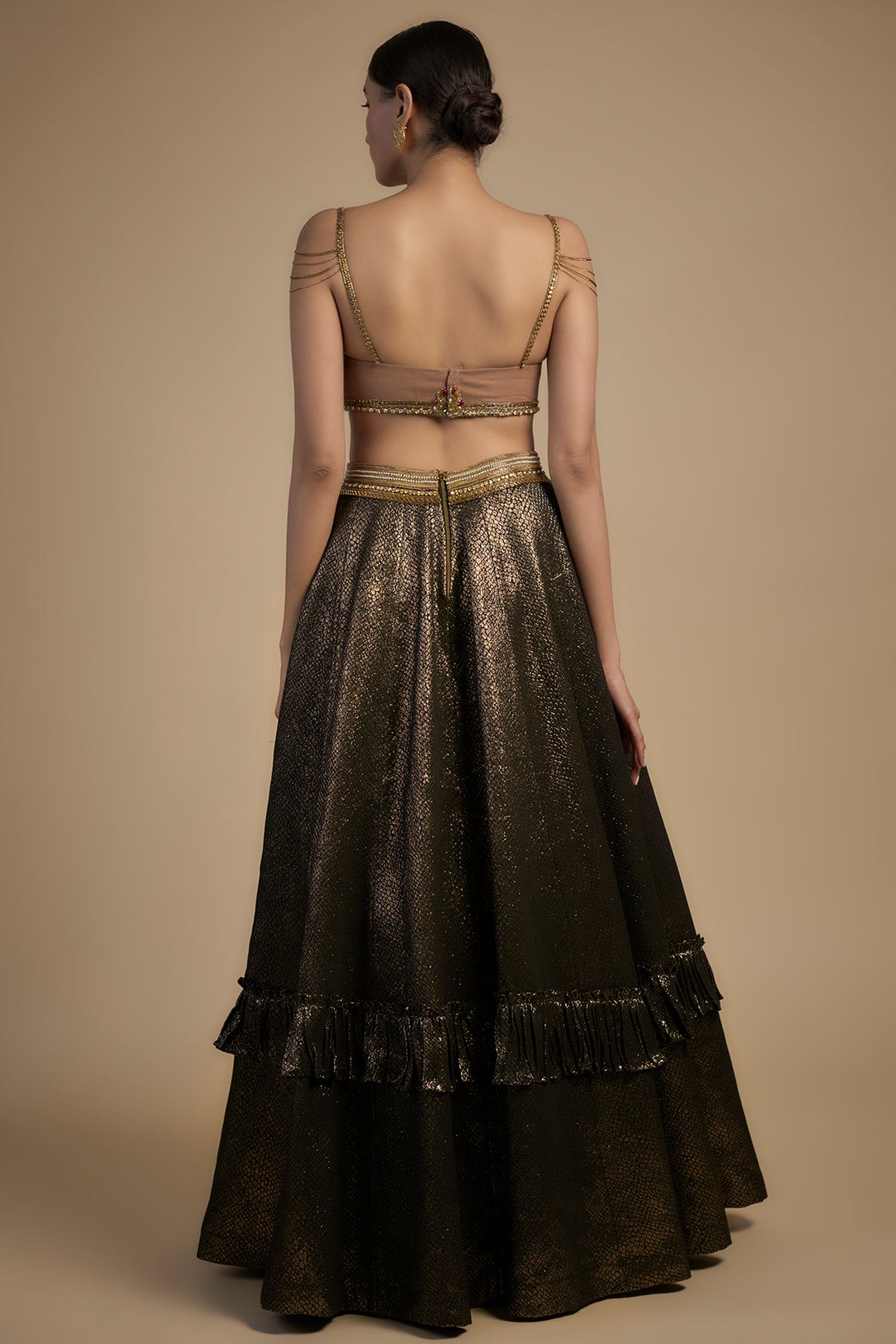 Gold Embroidered Lehenga Set