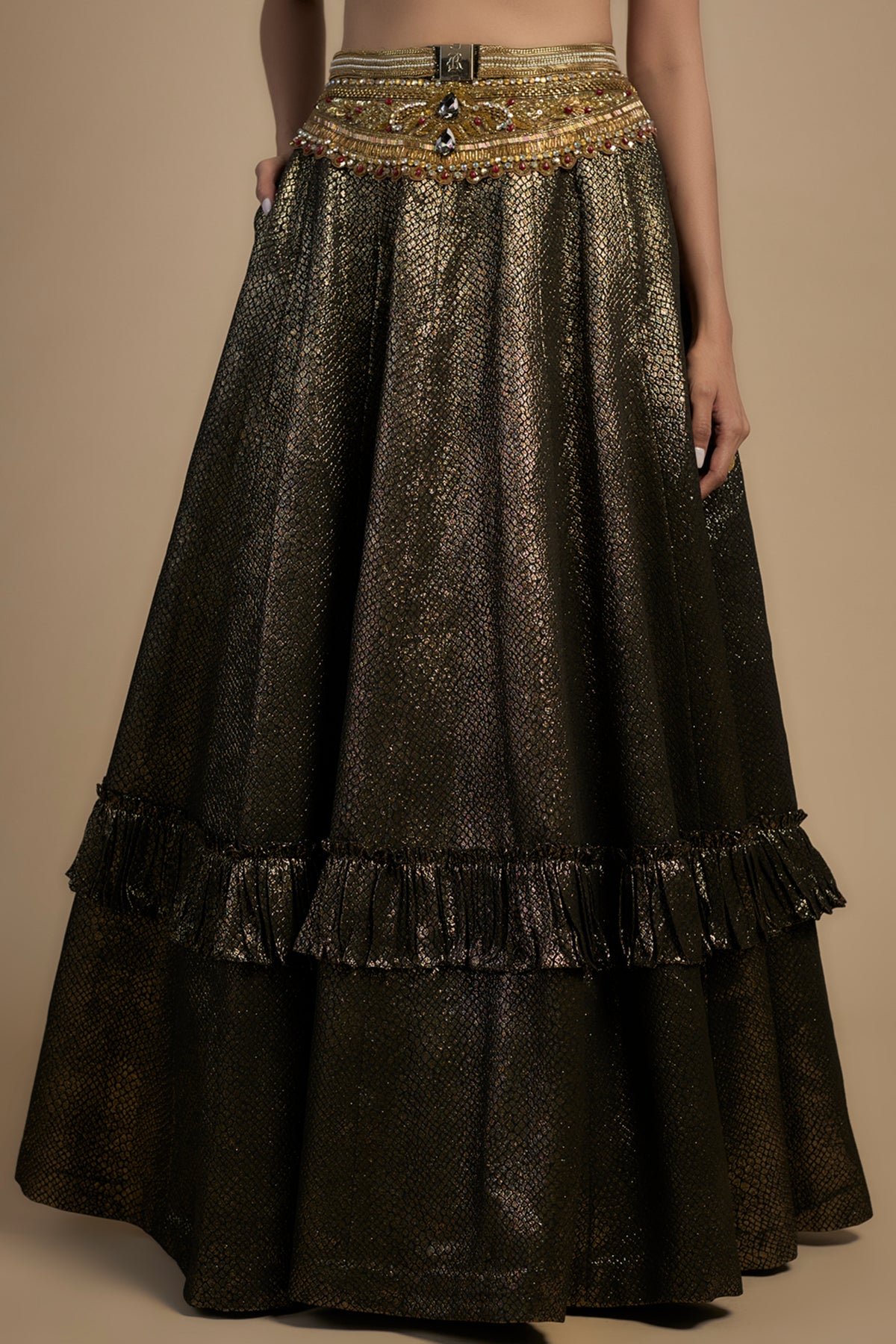 Gold Embroidered Lehenga Set