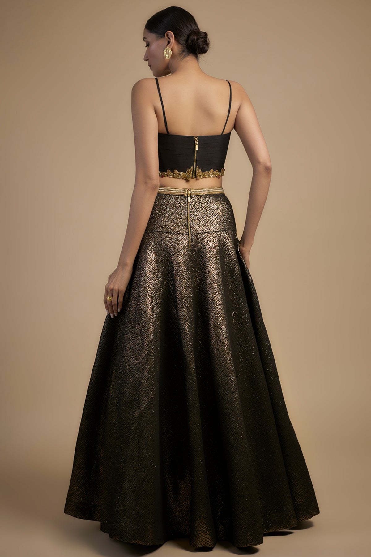 Embroidered Fit Blouse With Lehenga