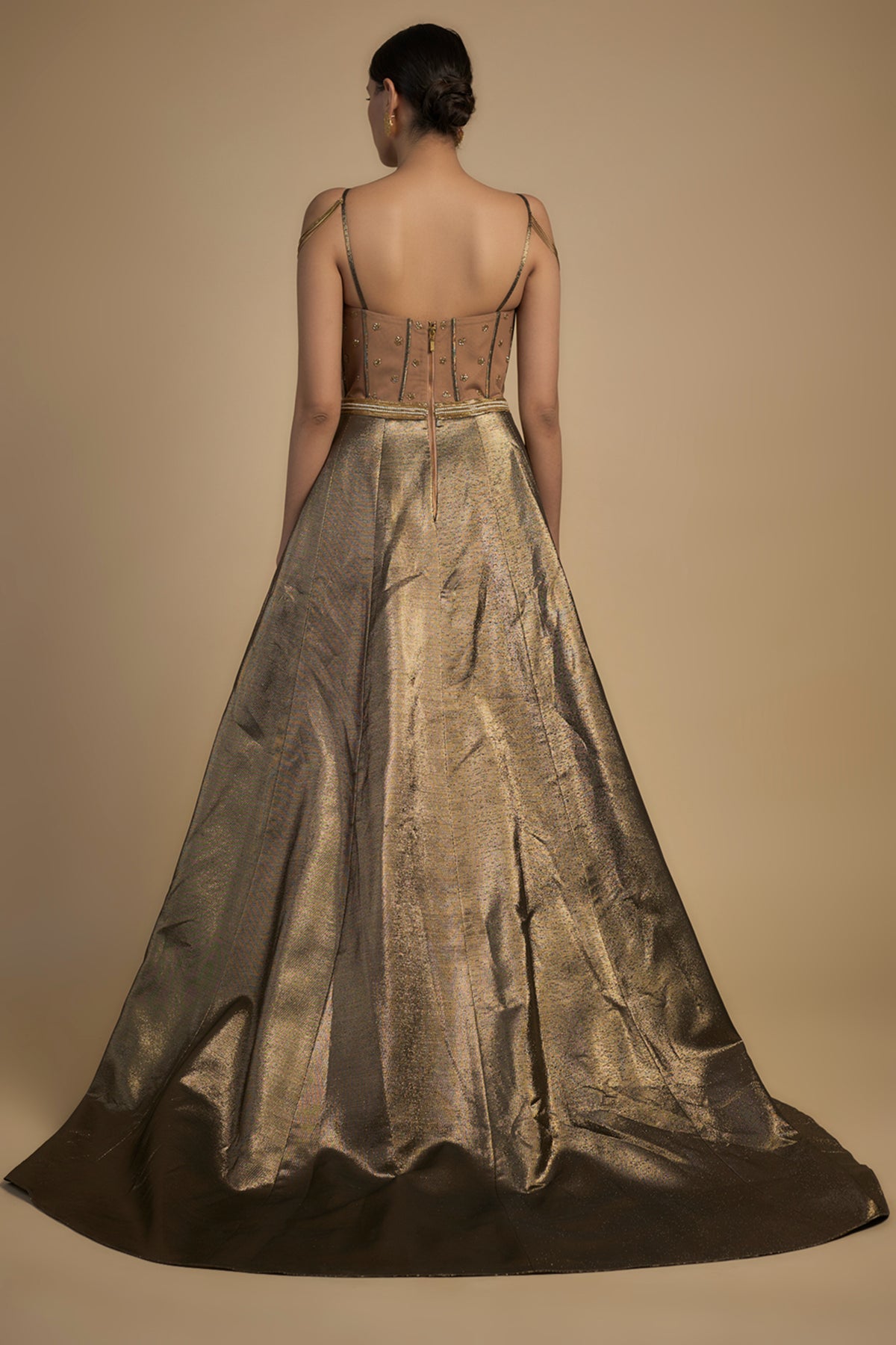 Gold Sequence Chain Lehenga Set