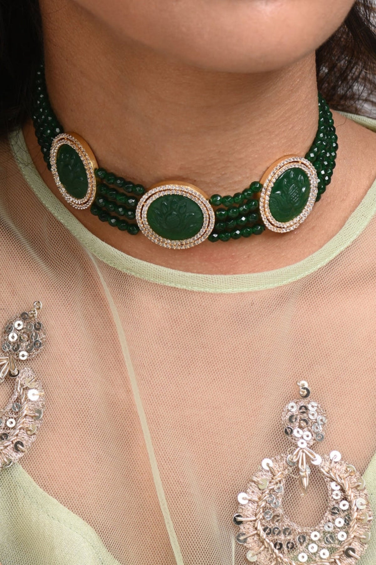 Lotus Necklace in Green