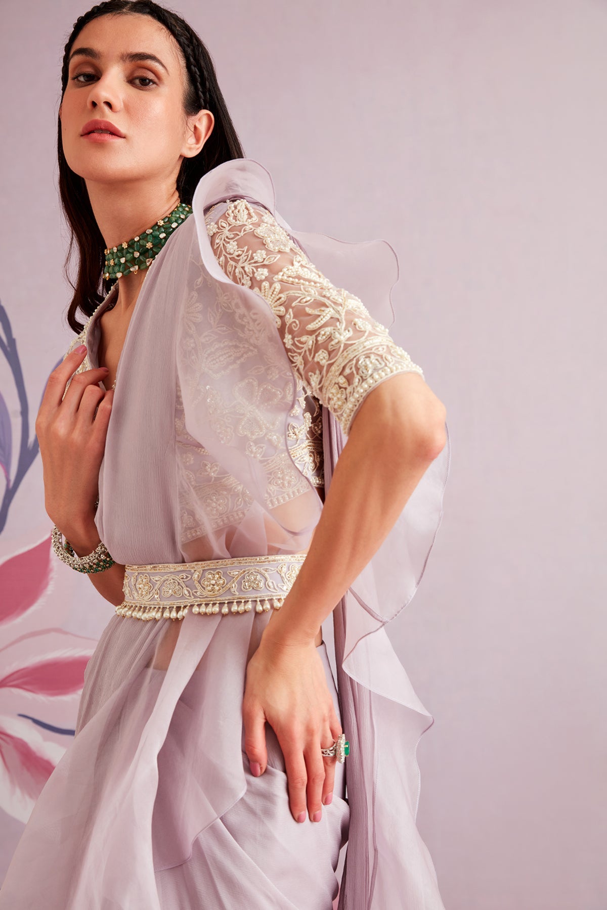 Hyacinth saree set