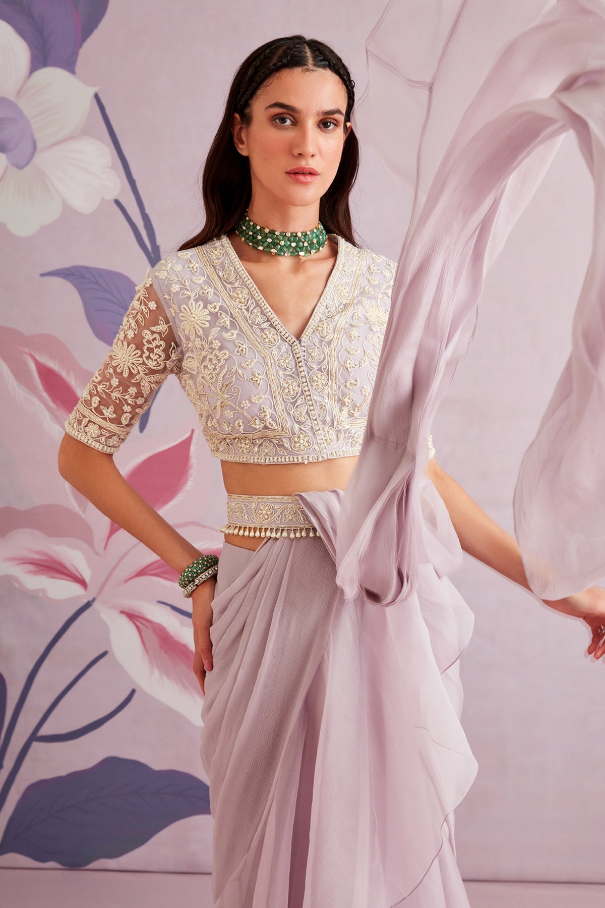 Hyacinth saree set