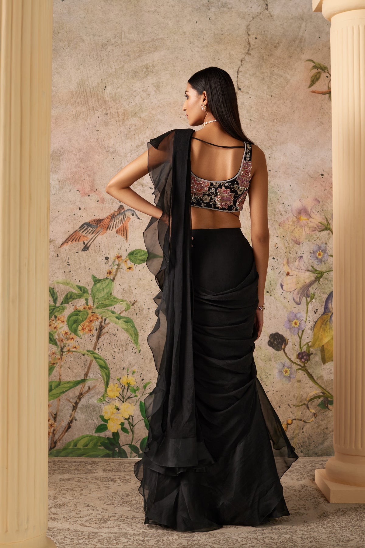 Noir Drape Saree Set