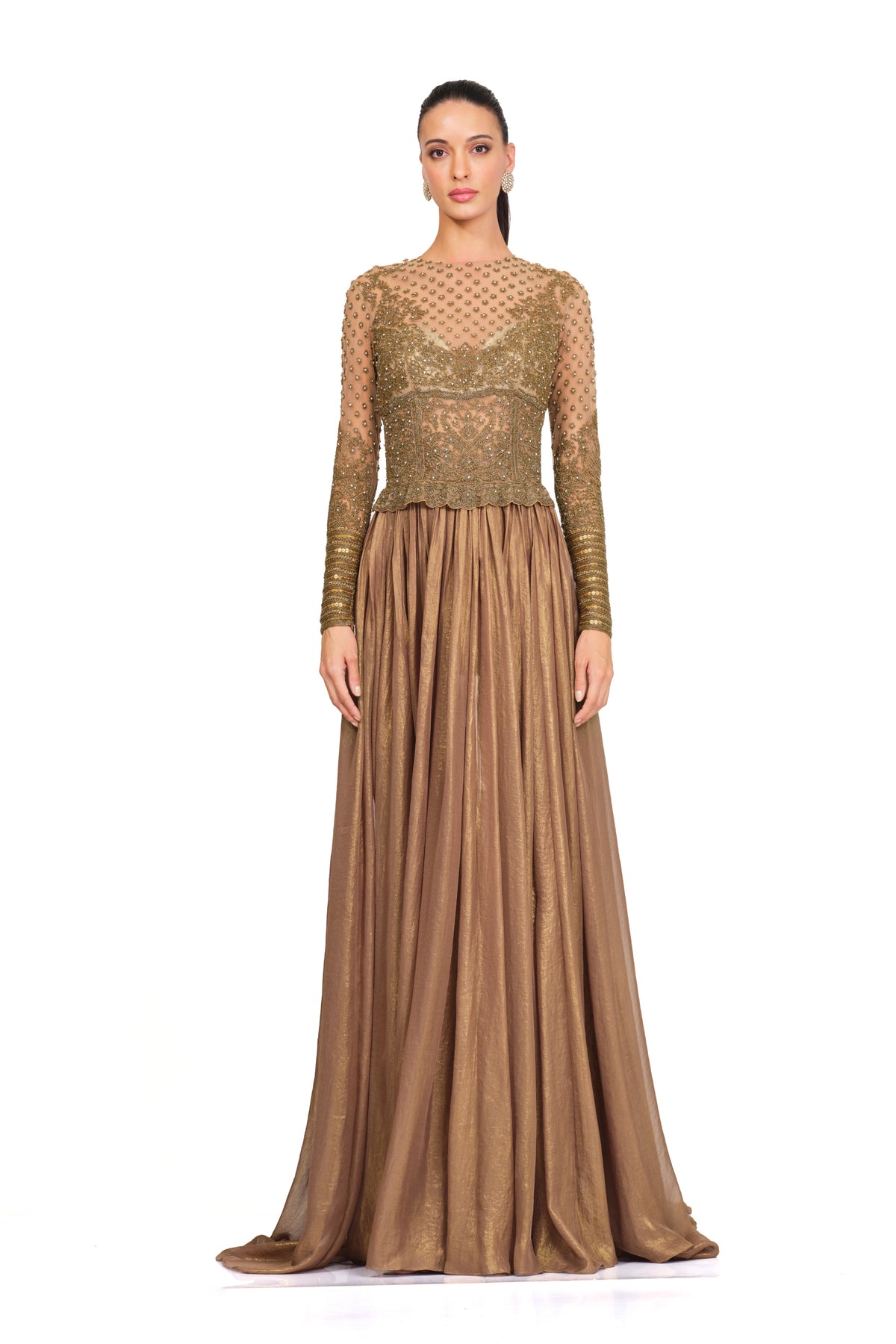 Antique Gold Embroidered Gown