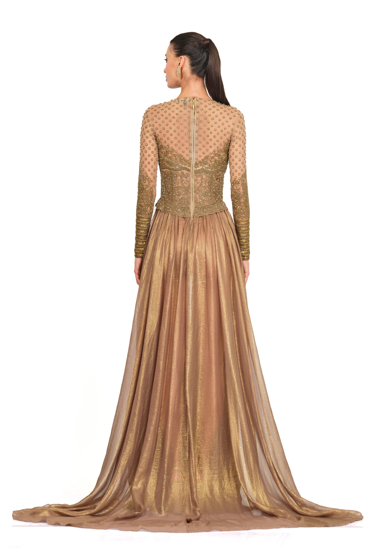 Antique Gold Embroidered Gown