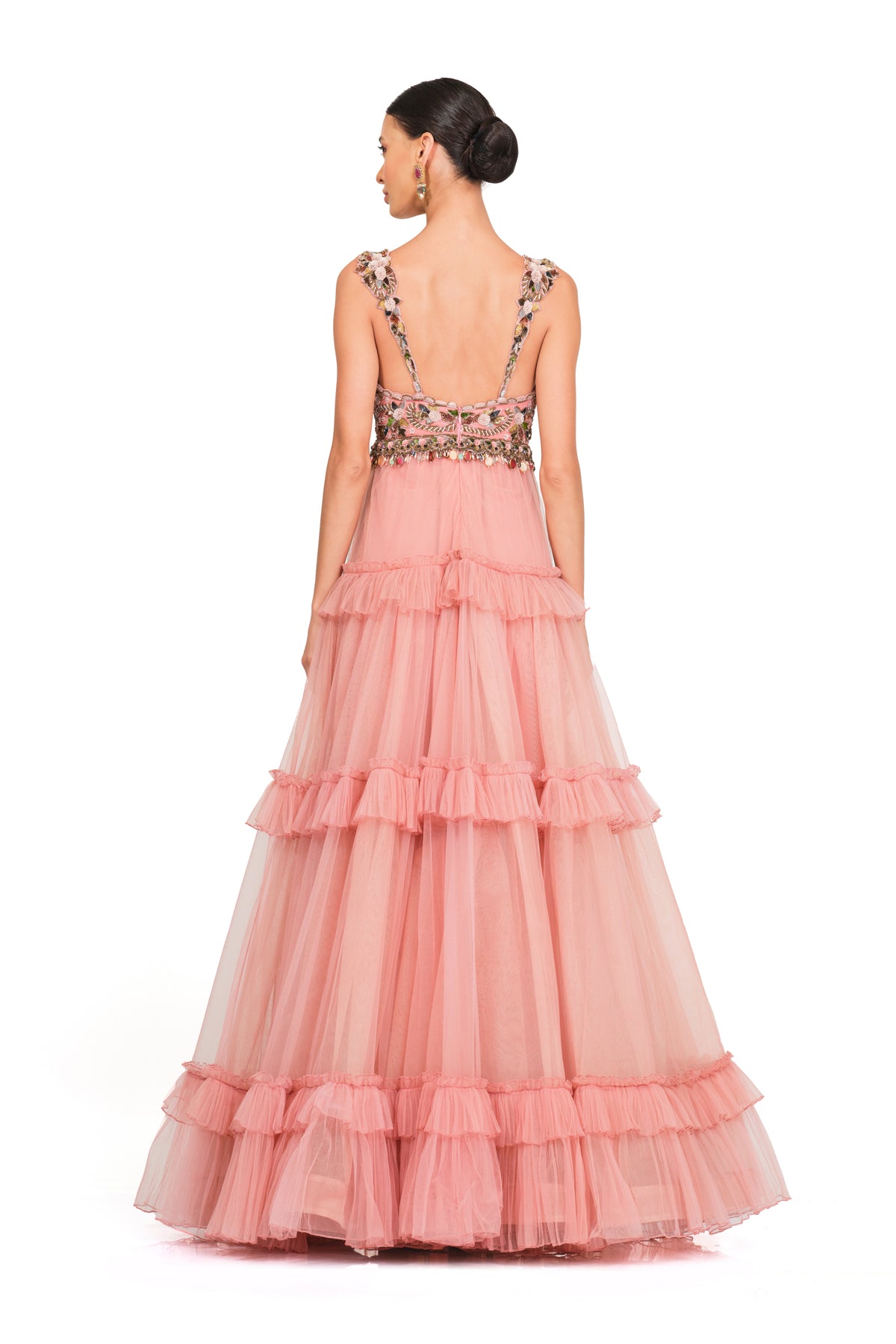 Hand Embroidered Pink Gown