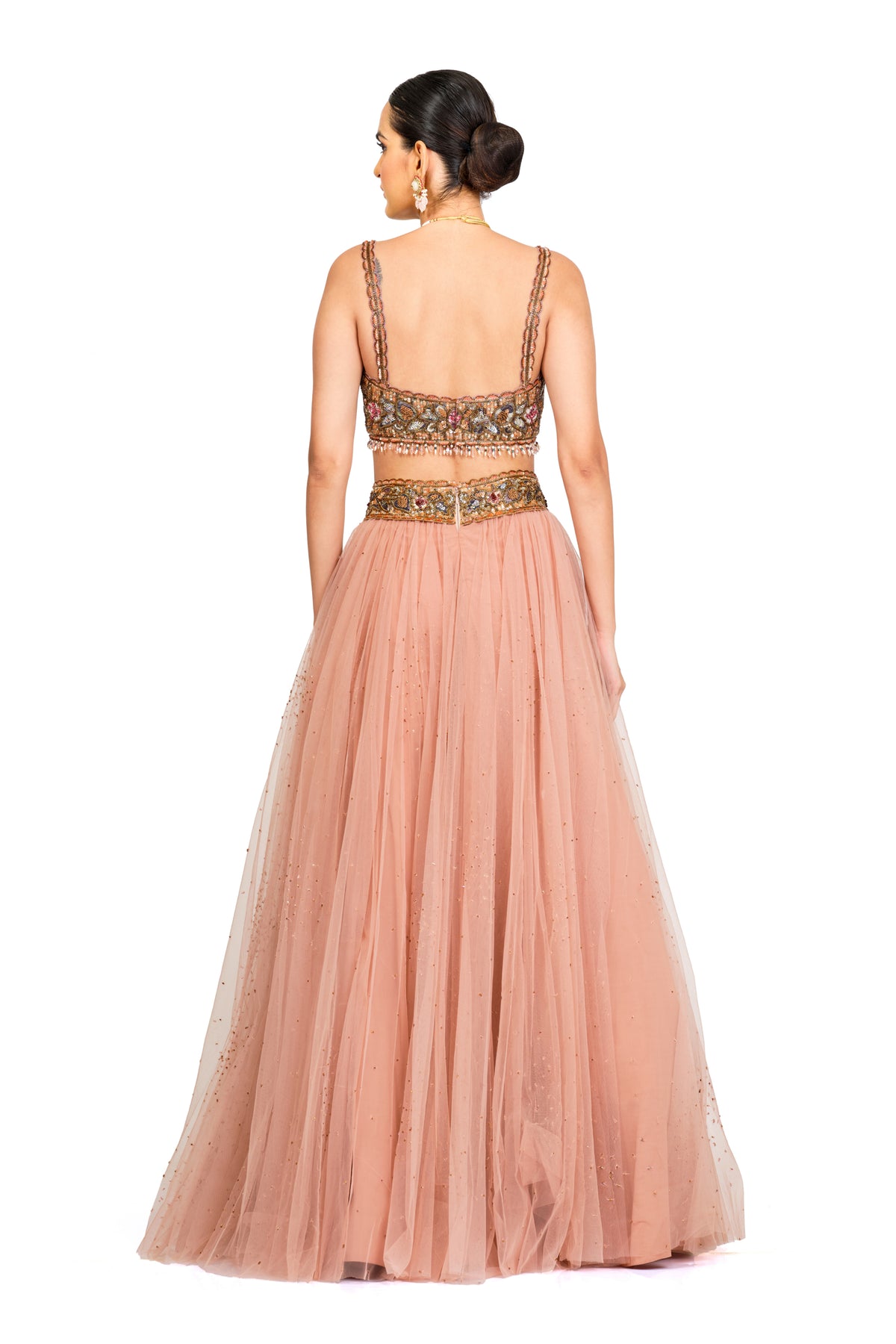 Rose Pink Lehenga With Embroidered Blouse