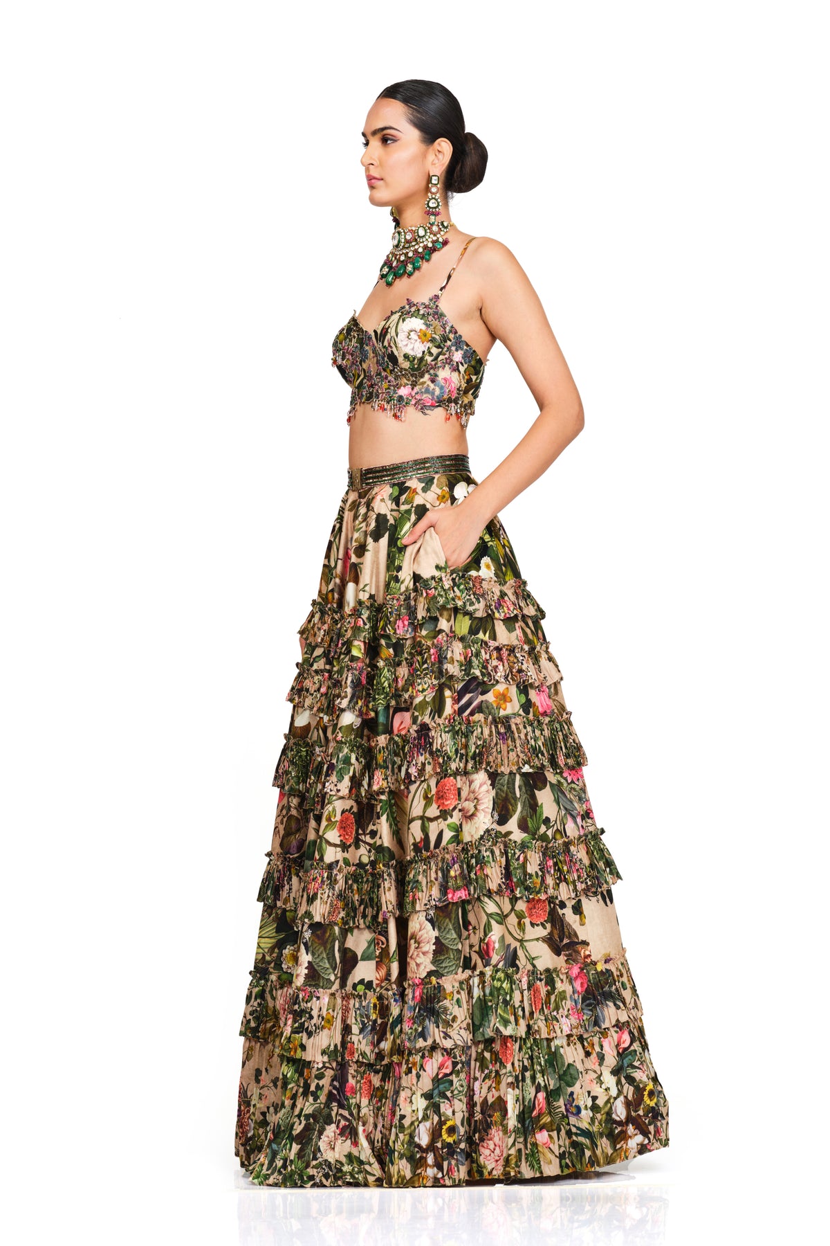 Printed Lehenga With Embroidered Blouse