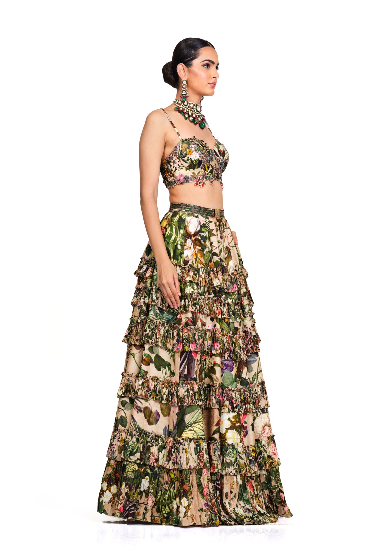 Printed Lehenga With Embroidered Blouse