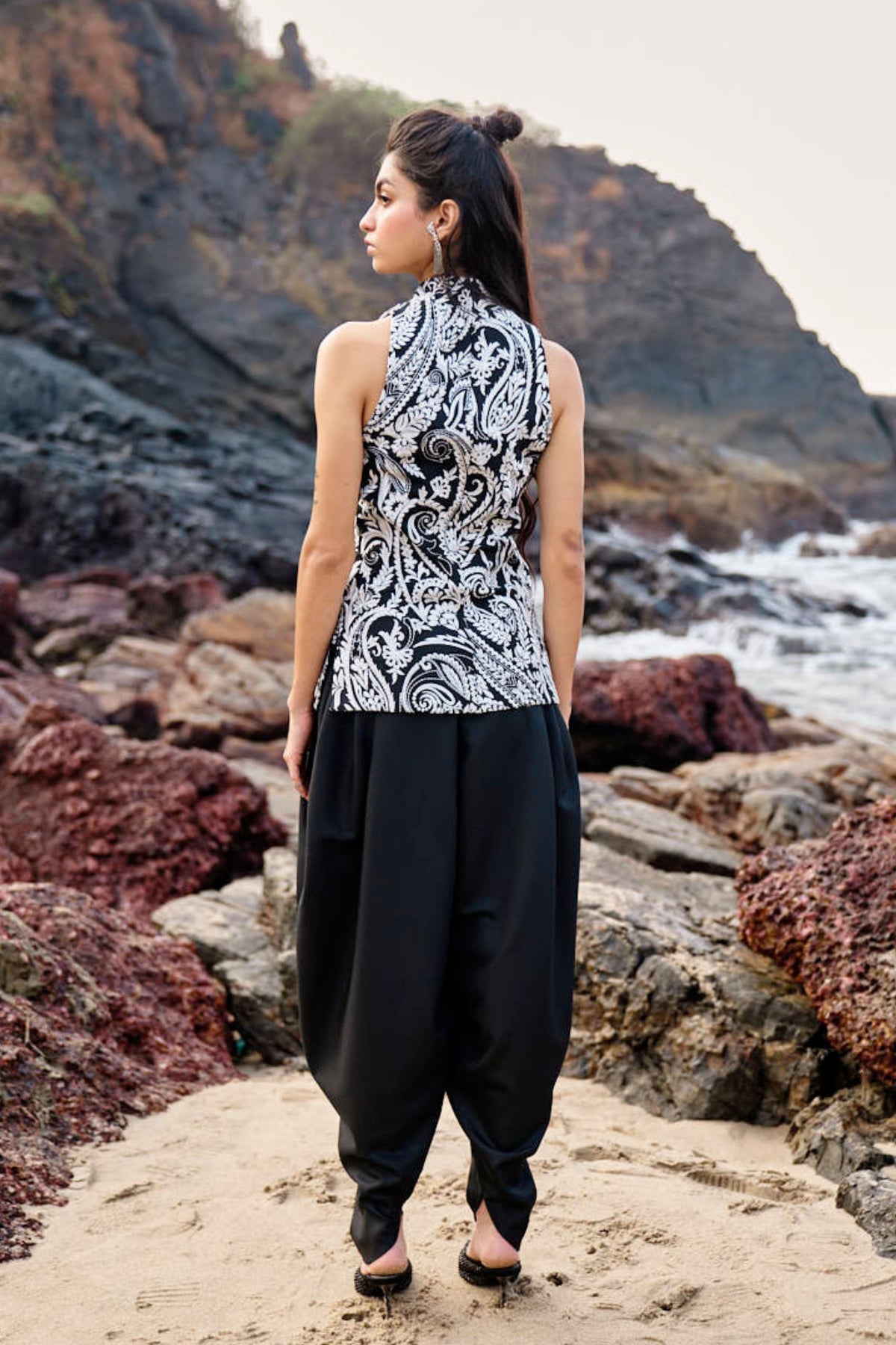 Black Cowl Pants