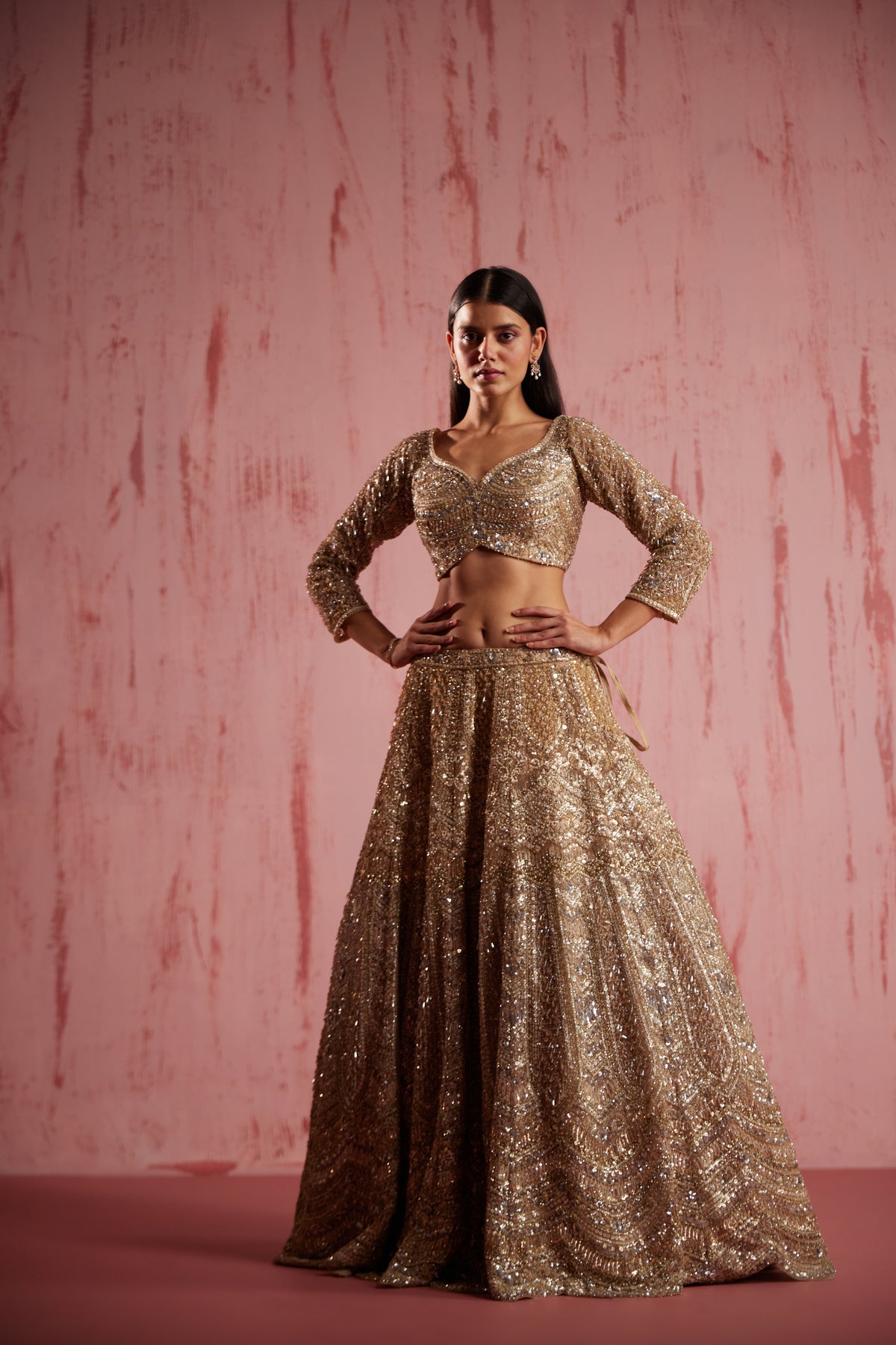 Zayan Gold Lehenga Set