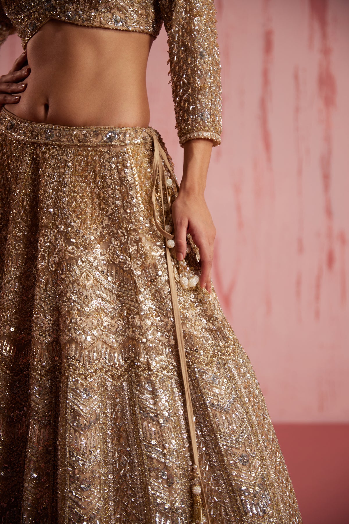 Zayan Gold Lehenga Set