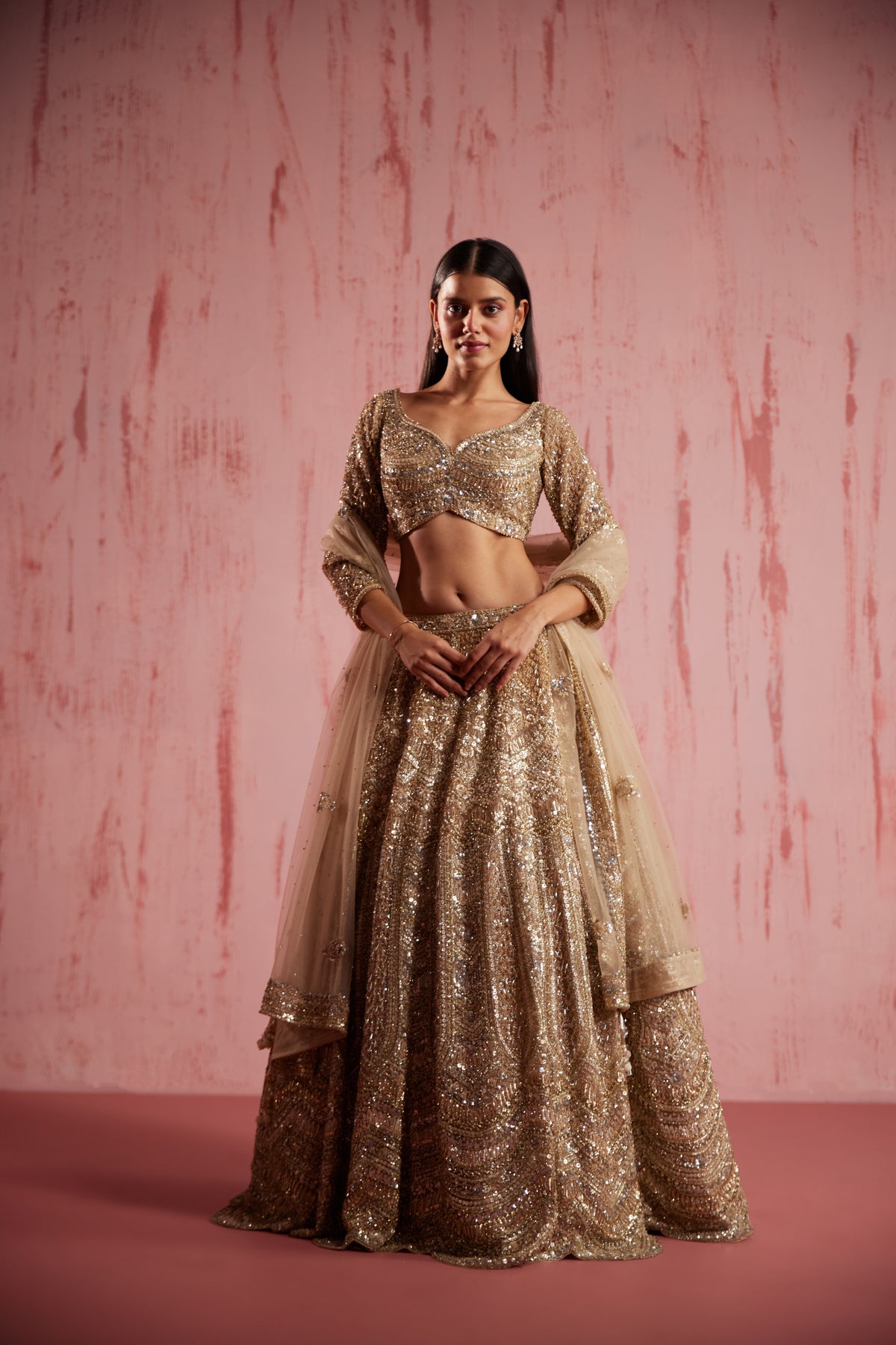 Zayan Gold Lehenga Set