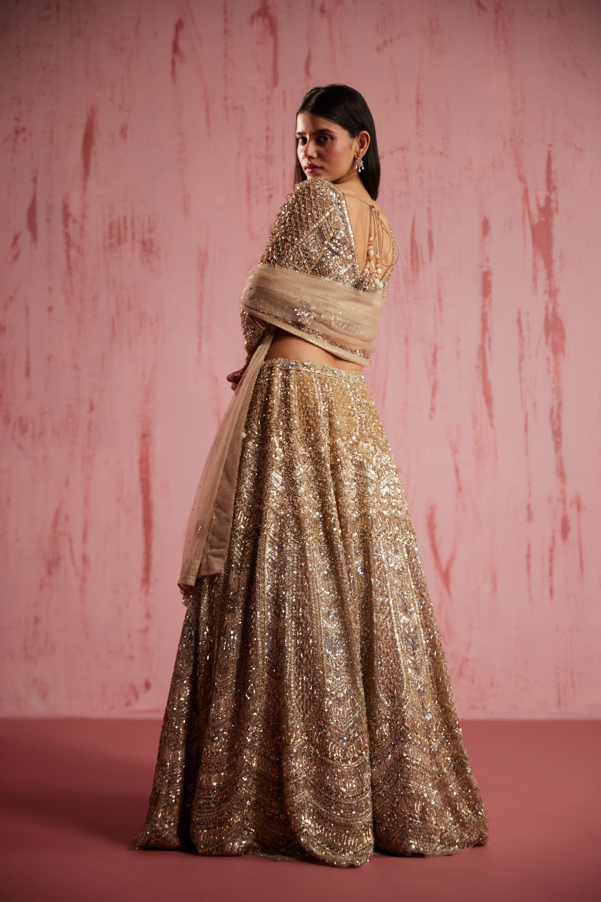 Zayan Gold Lehenga Set