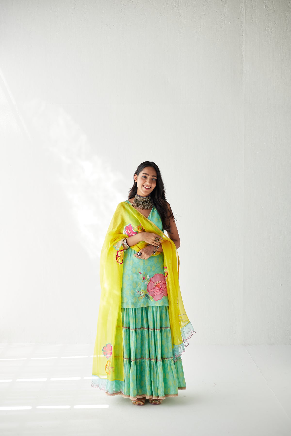 Sea Green Gharara Set