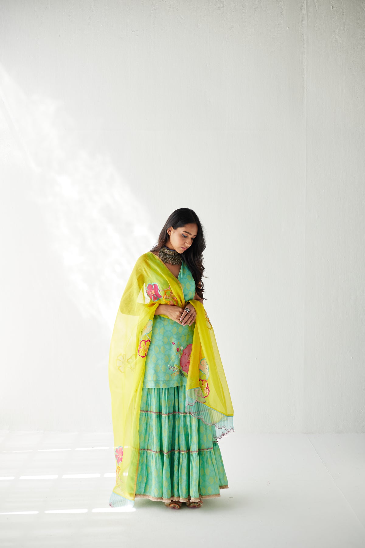 Sea Green Gharara Set