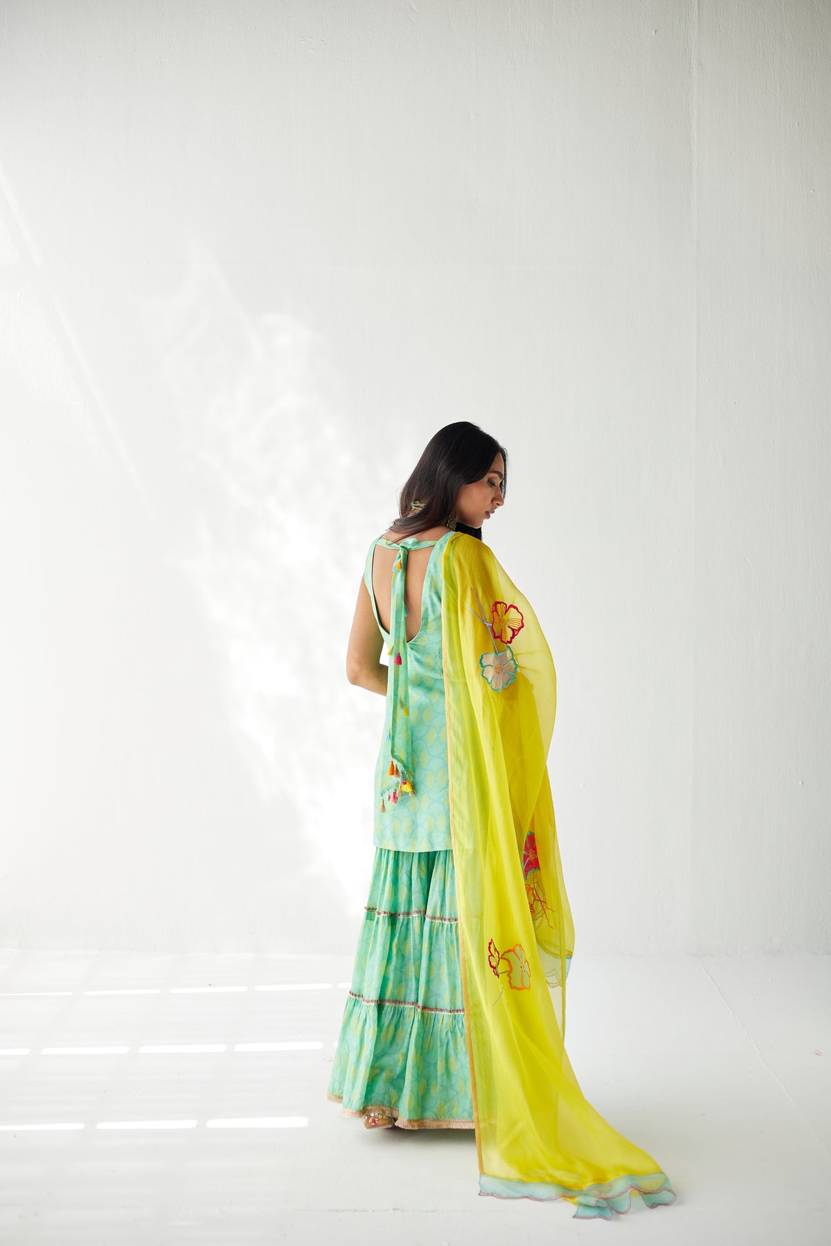 Sea Green Gharara Set