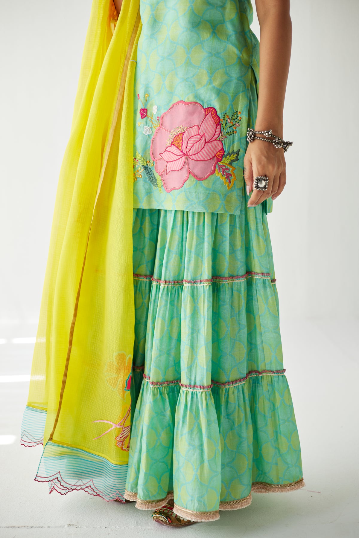 Sea Green Gharara Set