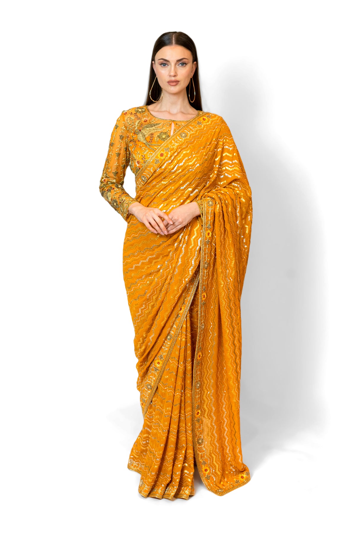 Mustard Yellow Zaynab Sari Set