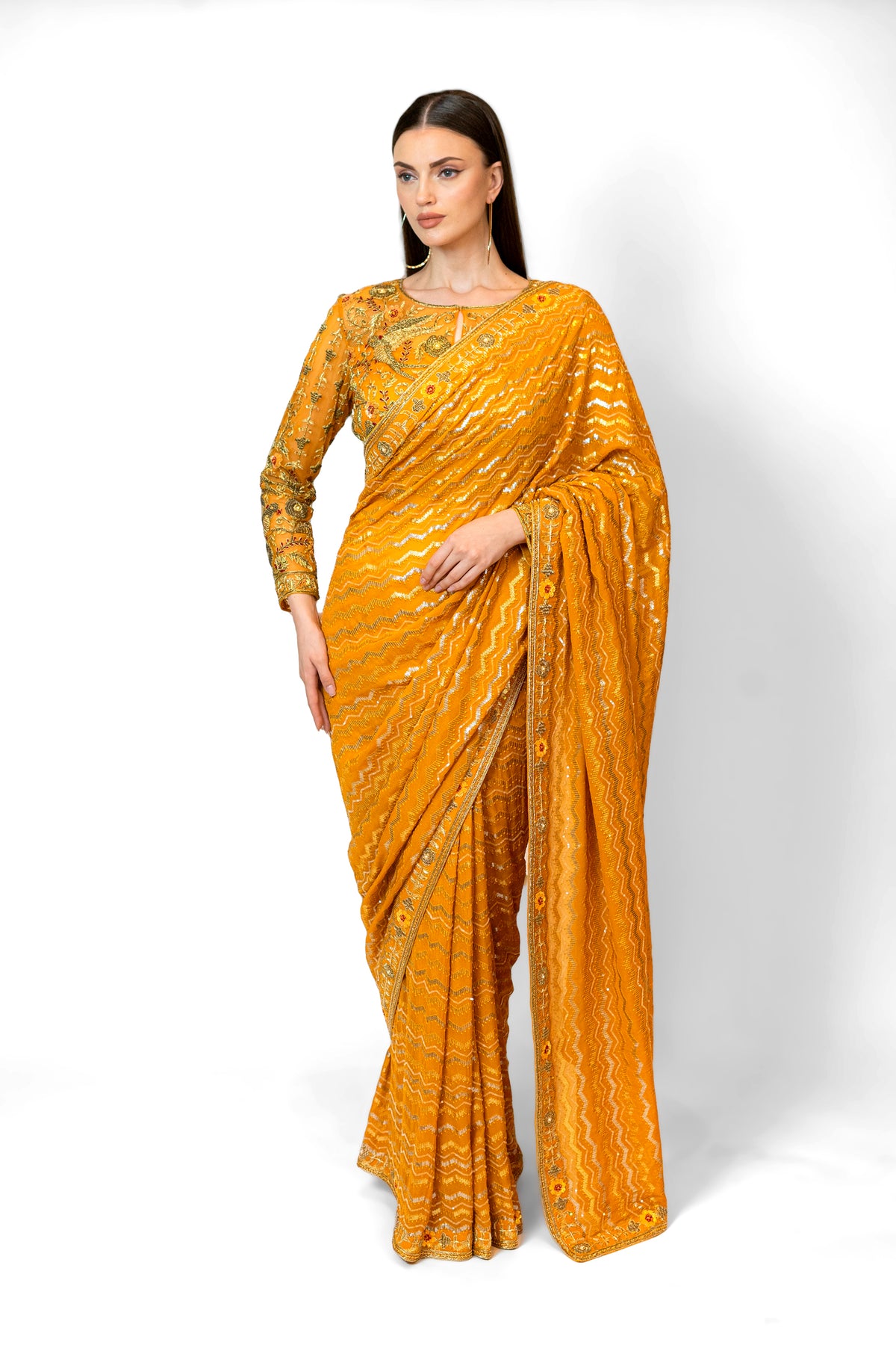 Mustard Yellow Zaynab Sari Set