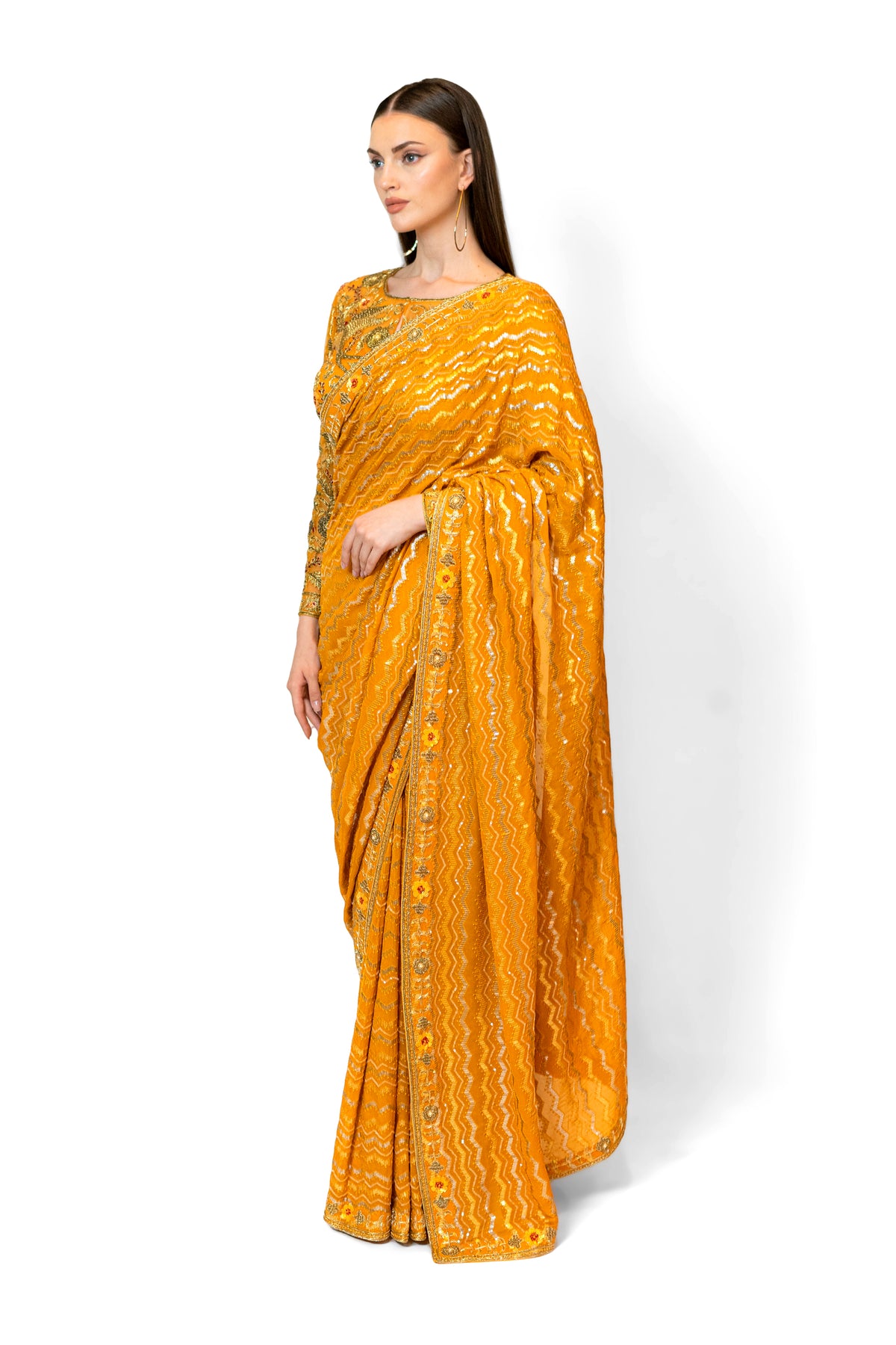Mustard Yellow Zaynab Sari Set