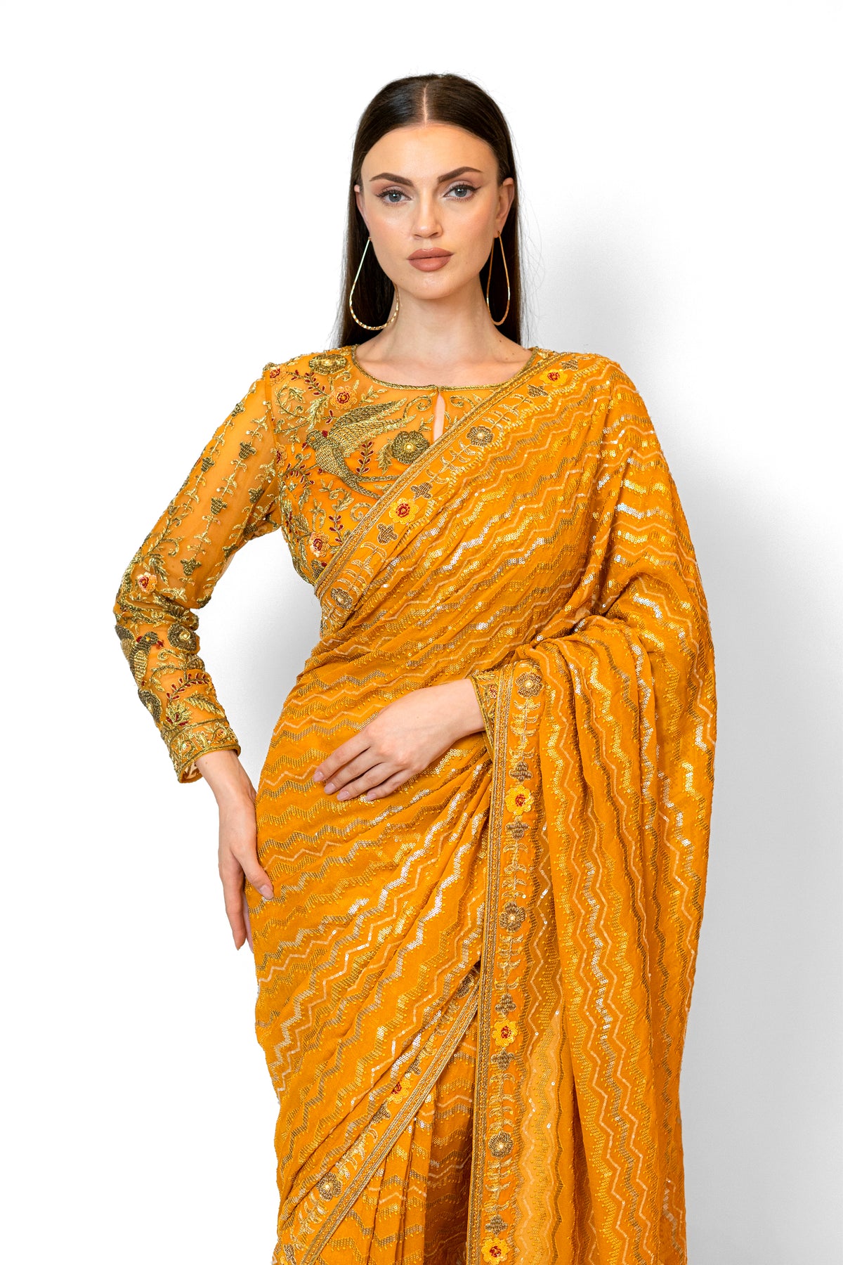 Mustard Yellow Zaynab Sari Set