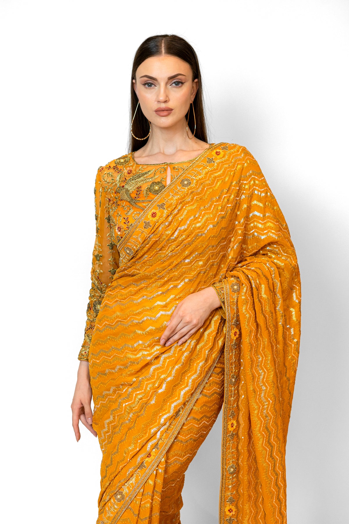 Mustard Yellow Zaynab Sari Set