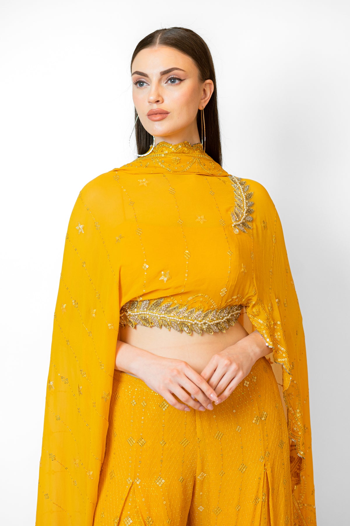 Yellow Adha Cape Set