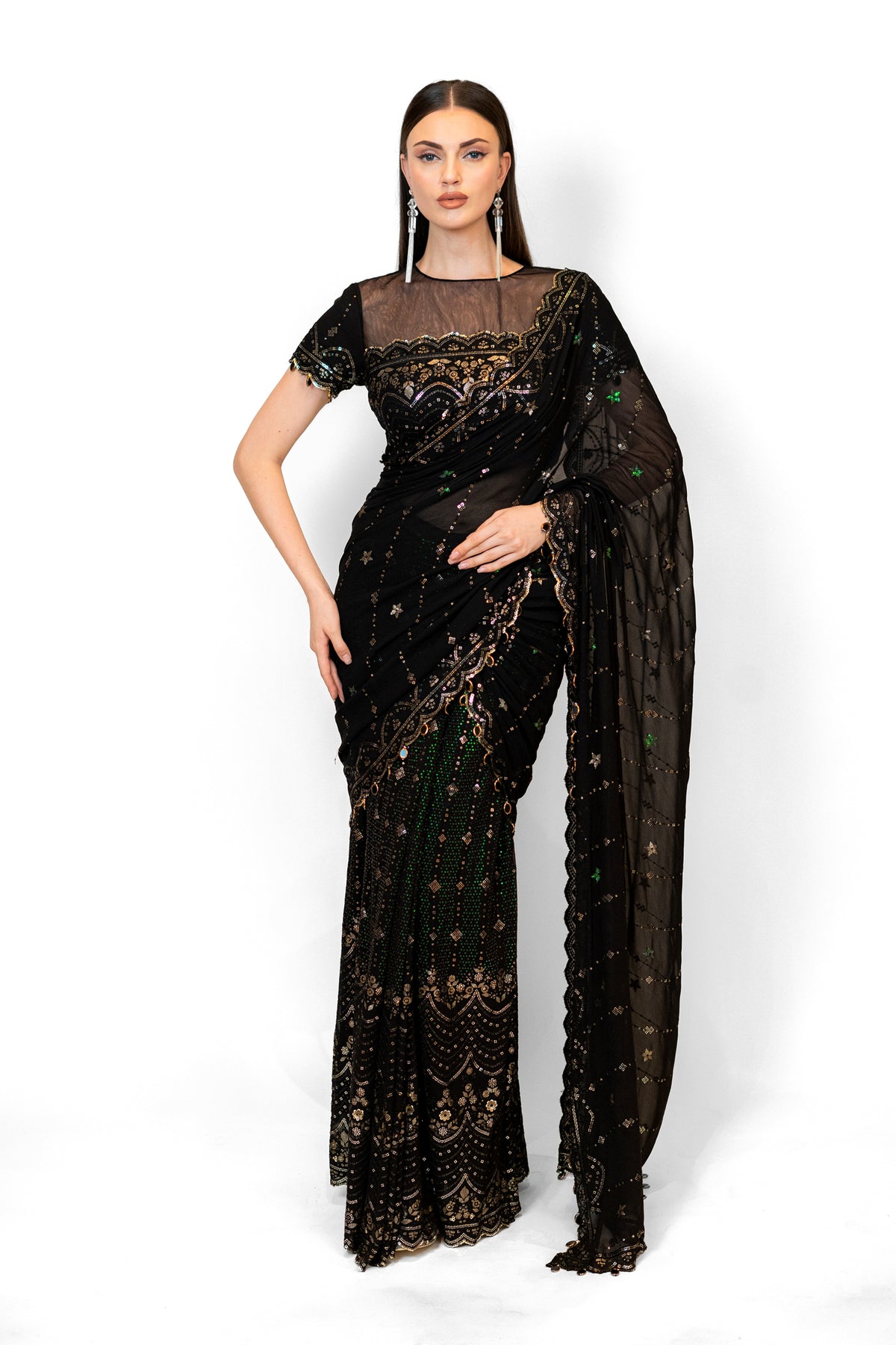 Black Sairaa Sari  Set