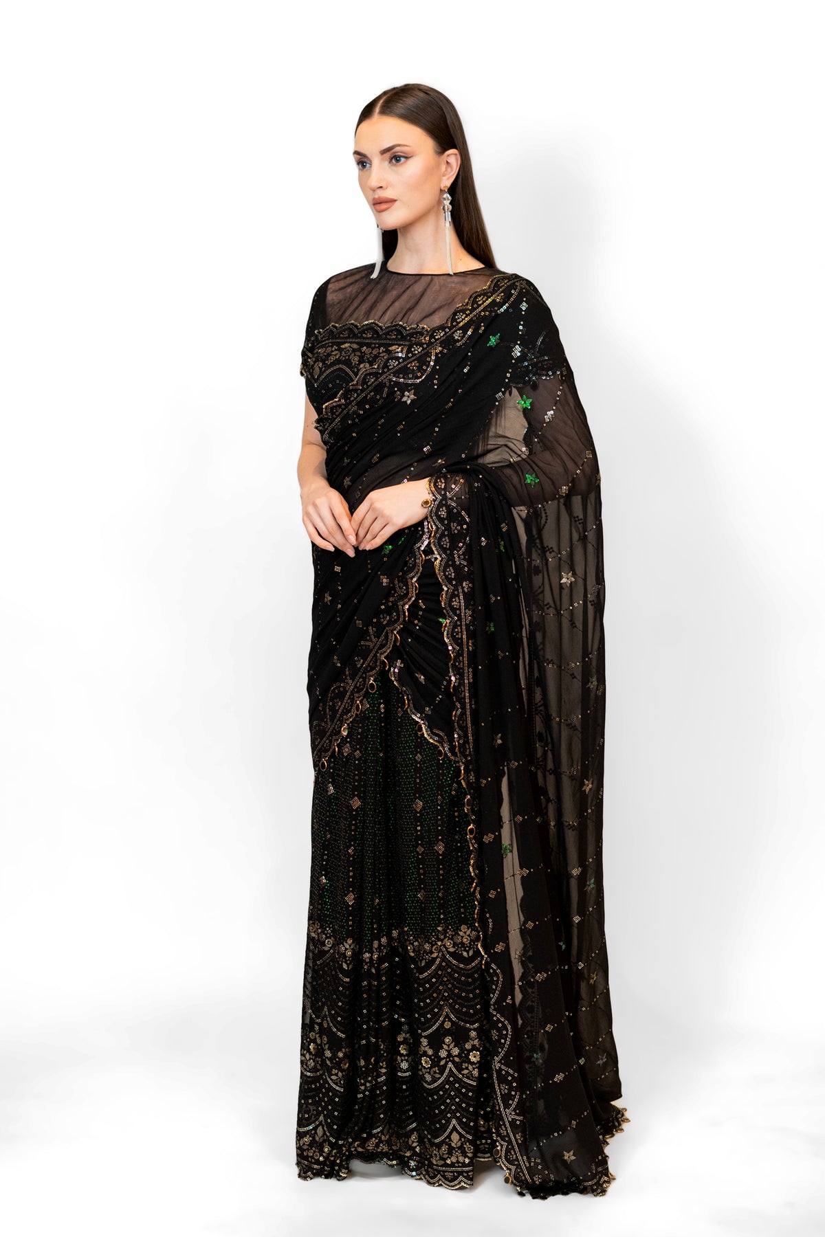 Black Sairaa Sari  Set
