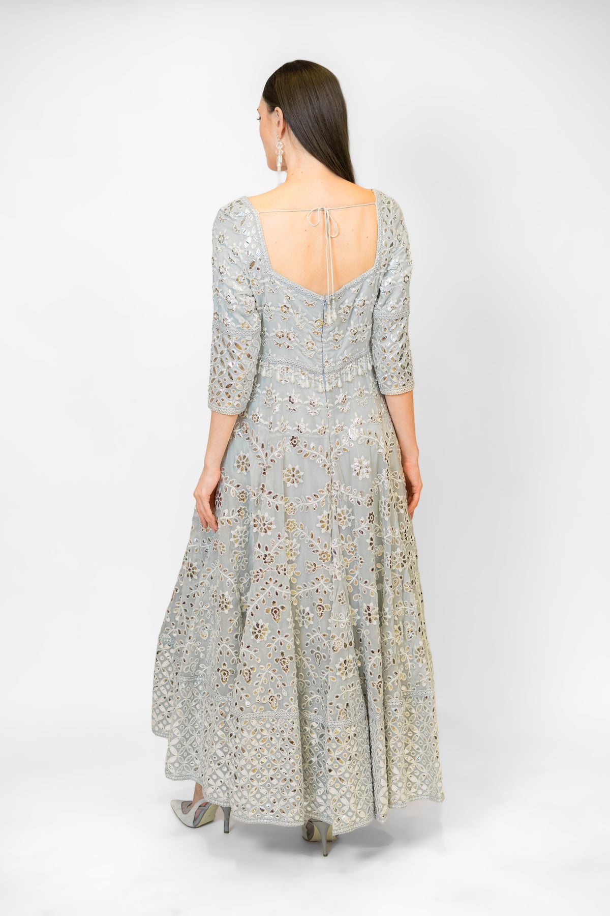 Blue Grey Ayat Anarkali Set