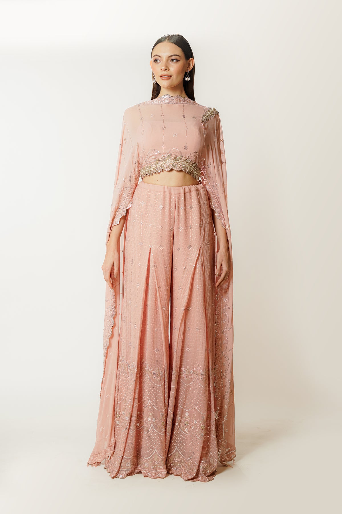 Adha Blush Pink Cape Set