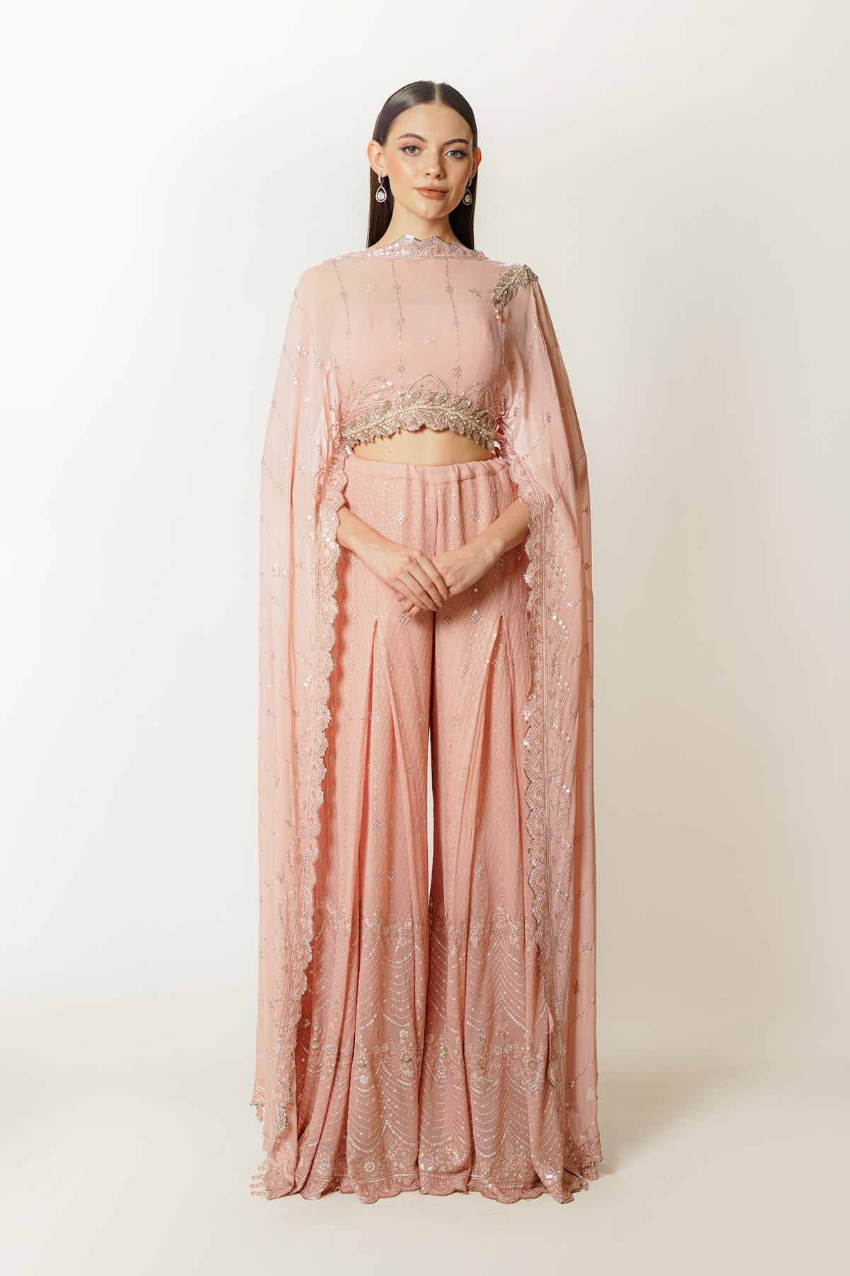 Adha Blush Pink Cape Set
