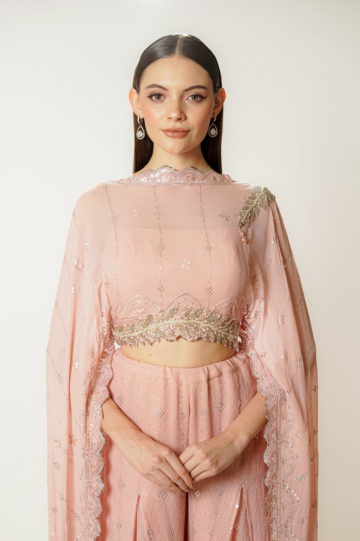 Adha Blush Pink Cape Set