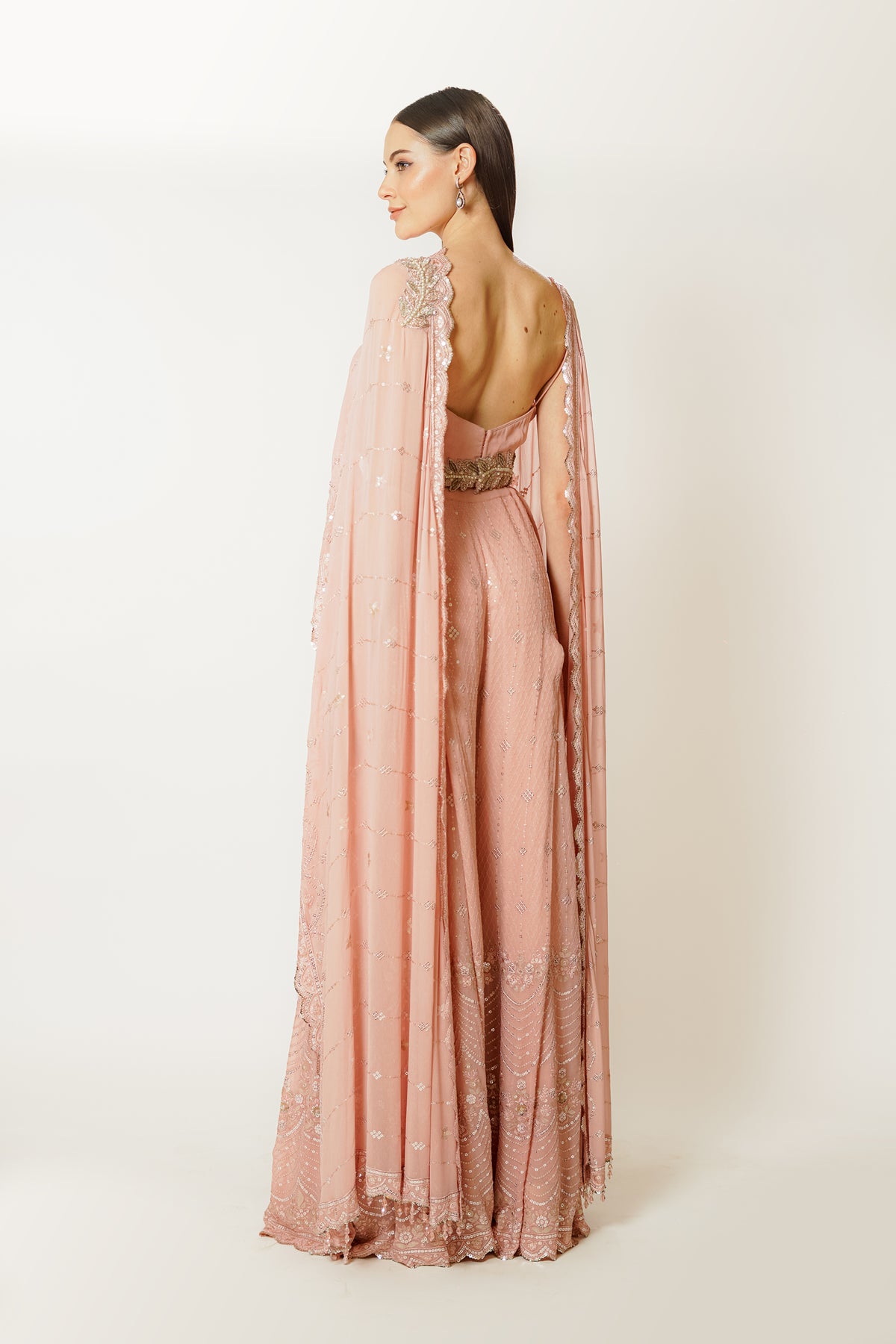 Adha Blush Pink Cape Set