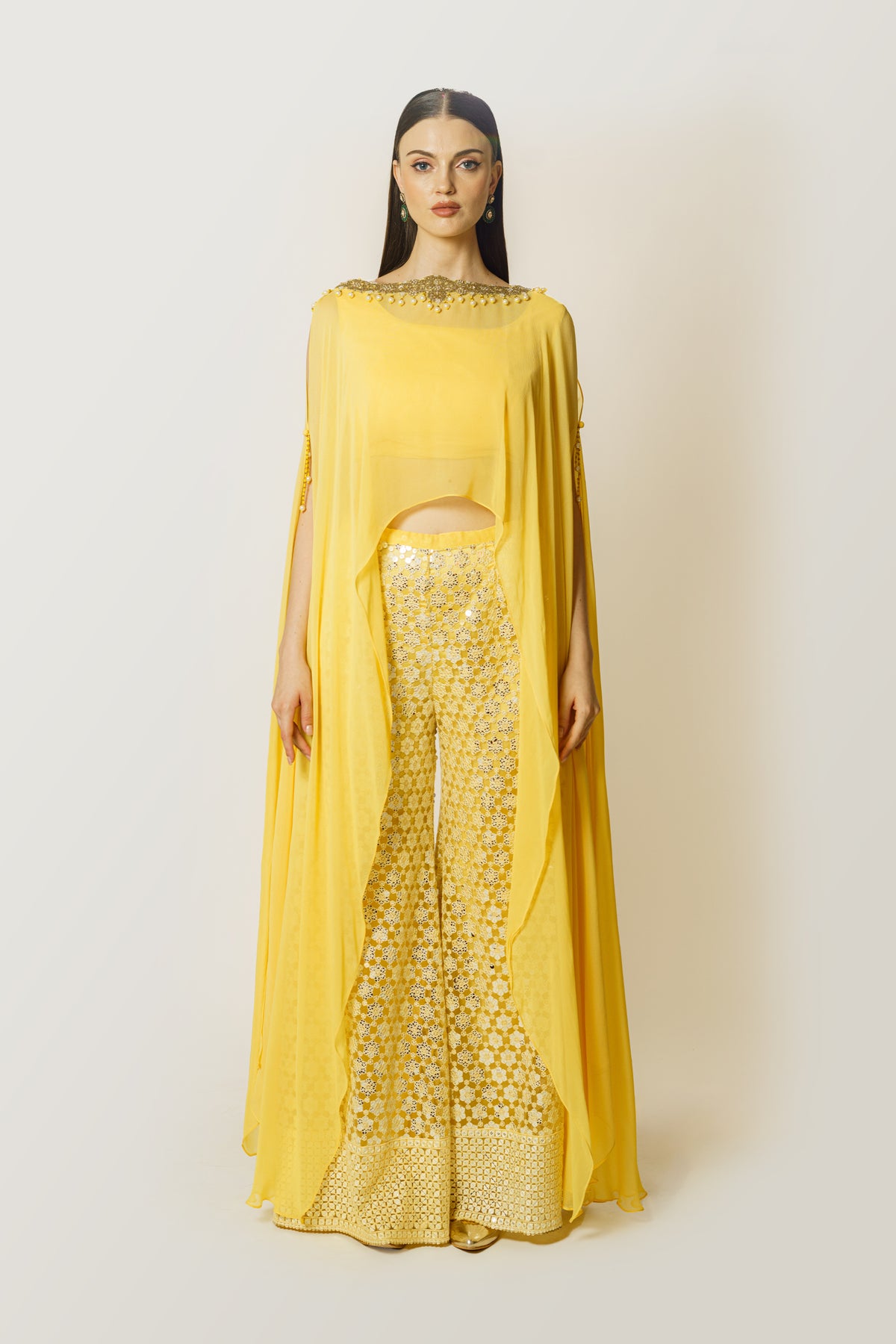 Lemon Yellow Adha Cape Set