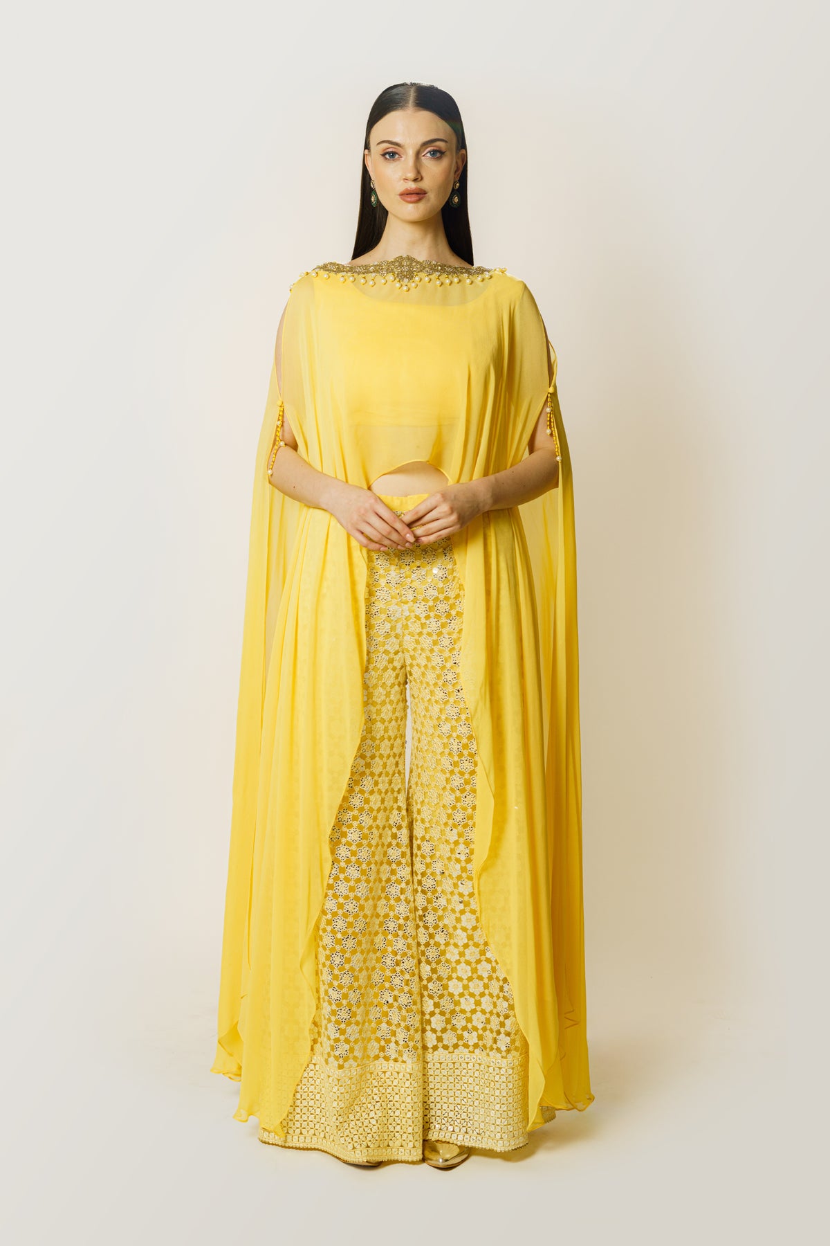 Lemon Yellow Adha Cape Set