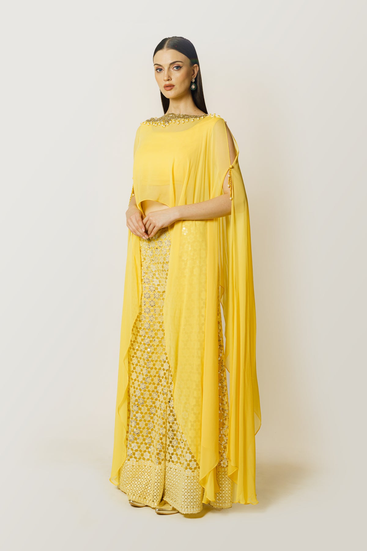 Lemon Yellow Adha Cape Set